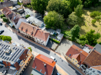 Vogelperspektive - Gepflegtes Wohn- und Geschäftshaus mit Ferienwohnung und Nebengelass in der City von Lehnin