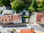 Vogelperspektive - Gepflegtes Wohn- und Geschäftshaus mit Ferienwohnung und Nebengelass in der City von Lehnin